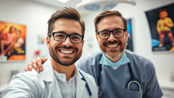 Dental tourism in Chiang Mai with happy patient and dentist.