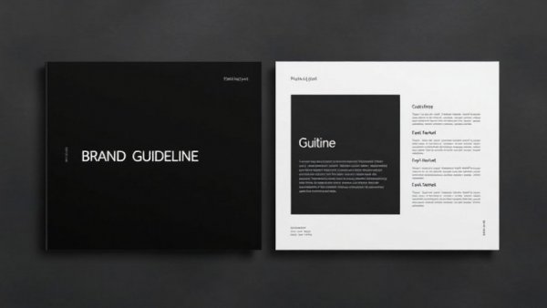 Modern brand guidelines templates for graphic designers, showcasing minimalist design and clear typography.