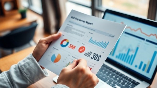 Home office setting analyzing LMS survey for affiliate marketing success.