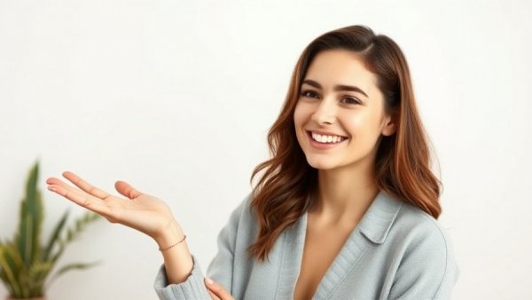 Beginner makeup tutorial with smiling woman explaining beauty habits.