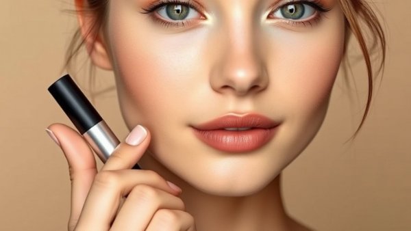 Woman demonstrating contouring techniques for flawless makeup.