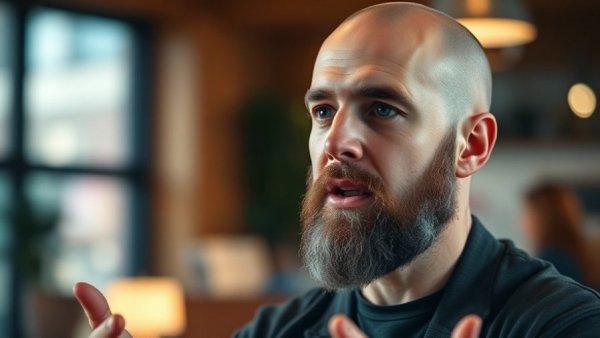 Casual portrait of a man speaking about best red light therapy.