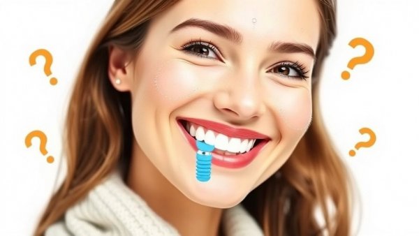 Affordable dental implants abroad illustration with smiling woman.