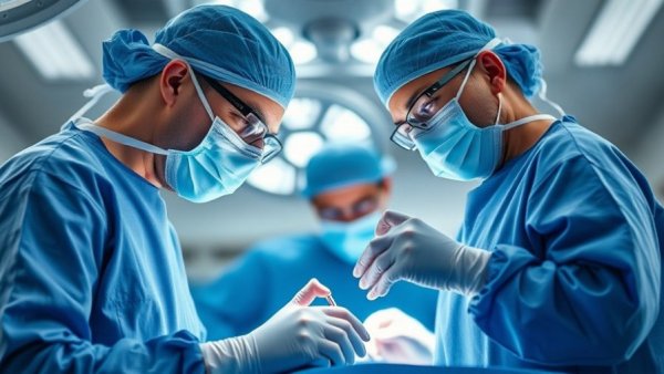 Surgeons performing reconstructive surgery to support trauma recovery.