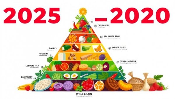 2026 Dietary Guidelines pyramid showcasing food categories.