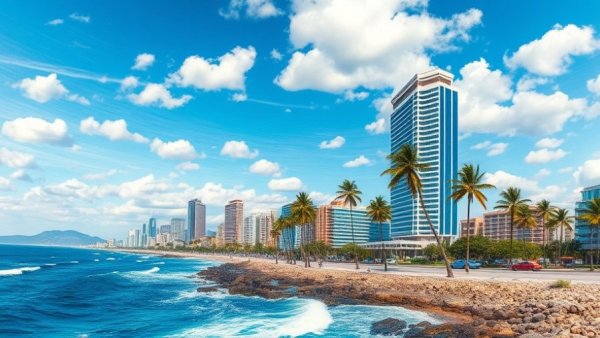 Saudi Green Initiative and hospitality sustainability coastal cityscape.