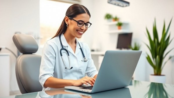 Smiling dentist in office discusses laser dentistry benefits for families.