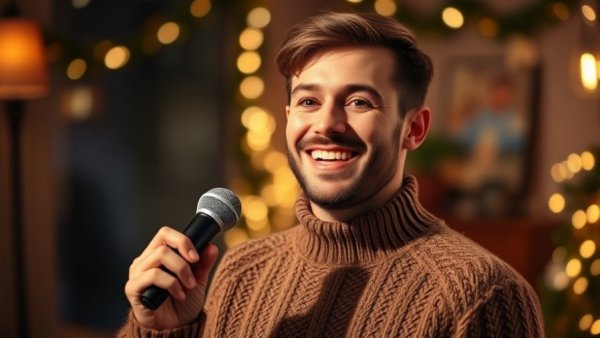 Young man smiling indoors, warm lighting, top dining spots context.