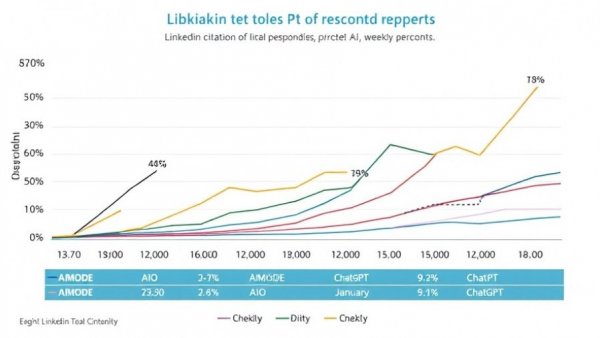 Line chart of LinkedIn article citations with AI responses