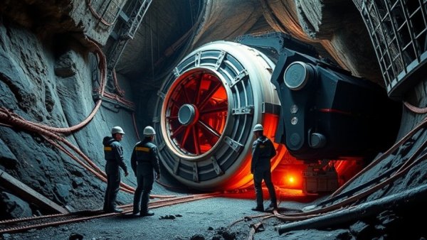 Industrial workers inspecting tunnel machinery for Life Cycle Services contracts.