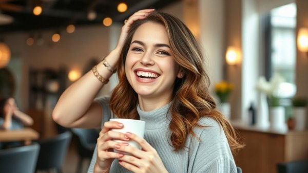 Smiling woman in a salon enjoying a hairstyling session, reflecting 2026 beauty salon trends.