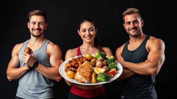 Confident fitness enthusiasts embracing healthy eating, weight loss fitness tips
