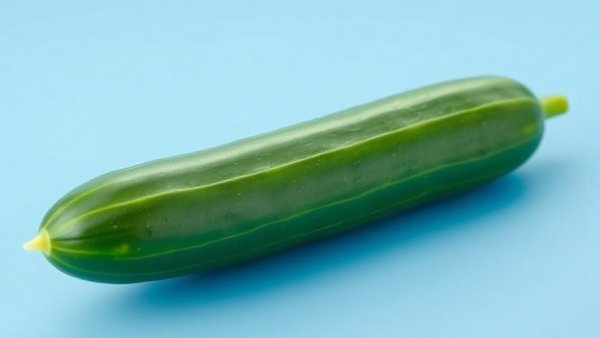 Fresh cucumber on blue background.