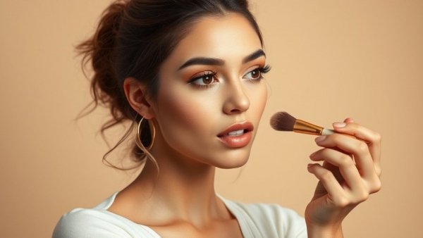 How to layer bronzer, blush, and glow correctly demonstration.