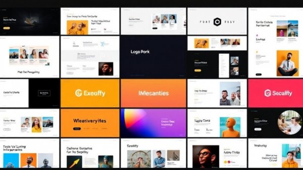 Modern grid portfolio layout for social media header design.