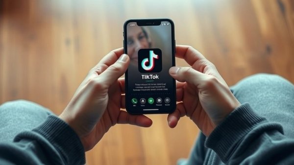 Smartphone showing TikTok app, representing US law compliance.