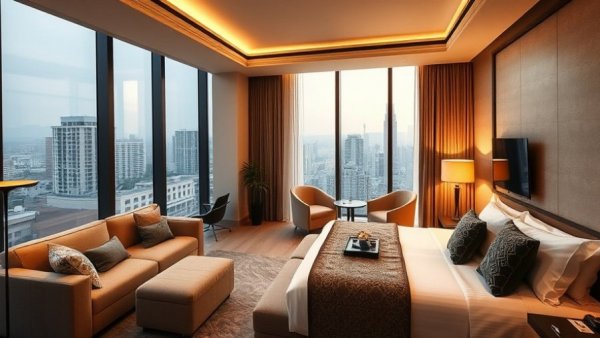 Contemporary hotel room showcasing luxury and comfort for new hotel room openings 2026.