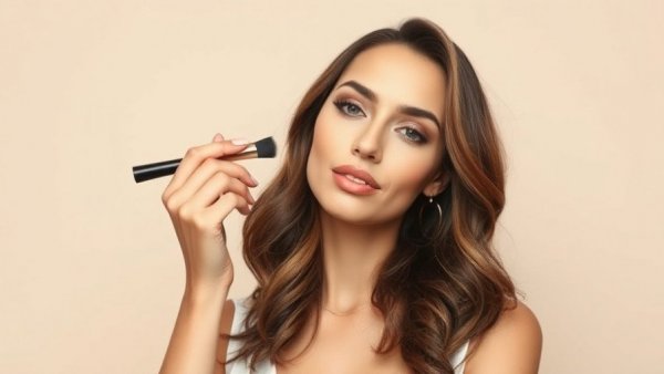 Confident woman demonstrating how to apply foundation flawlessly.