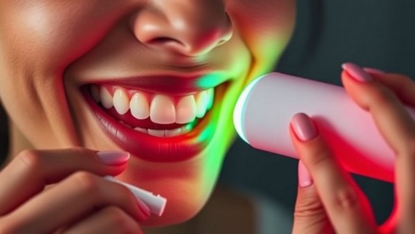 Red light therapy for oral health close-up image.