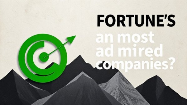Fortune’s Most Admired Companies 2026 concept with target and mountains.