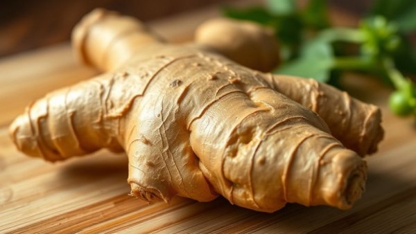 Ingredients to Loss Belly Fat Fast: Fresh ginger close-up.