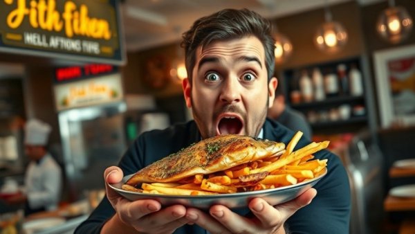 Best restaurants near me: vibrant dish and astonished diner.