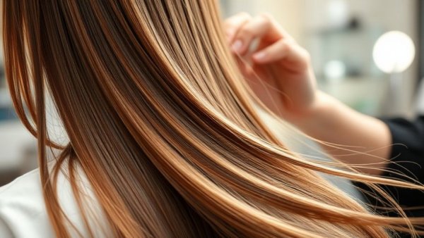 Silky hair after Korea's 5-step hair repair treatment in salon.