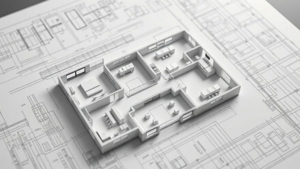 Architect role in construction, detailed 3D floor plan.