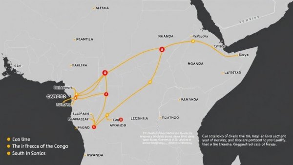 Map illustrating African infrastructure projects, colorful regions and routes