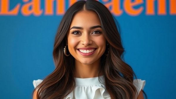 Confident smiling woman in white top, cosmetic surgery discussion.