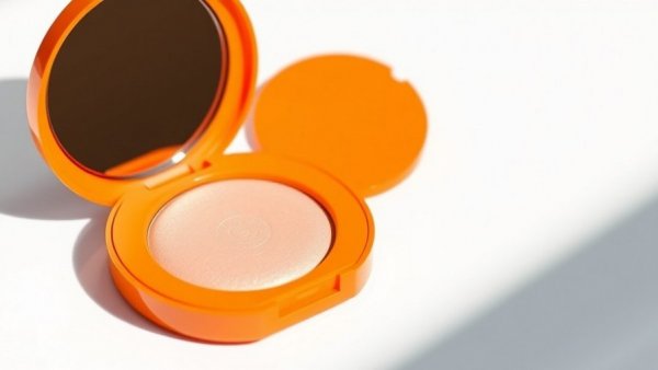 REESON Beauty Highlighter Duo in orange compact with mirror