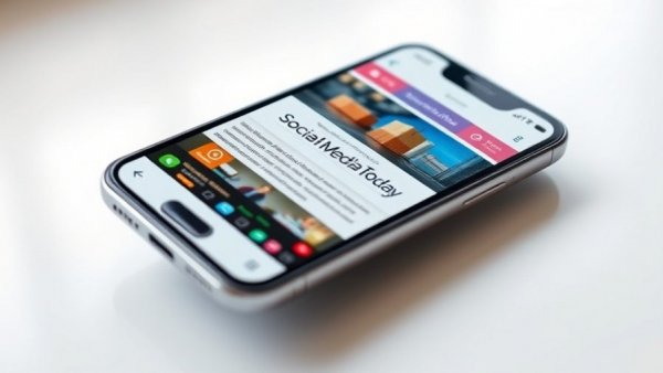 Modern phone with SocialMediaToday article interface, free version of Grok Enterprise concept.