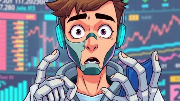 Futuristic cartoon of a person analyzing data for geo-targeted marketing services.