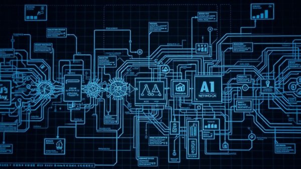 Intricate AI diagram for AI marketing strategies for business growth.