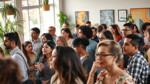 Coffee Confessionals in LA event with diverse group at a cafe