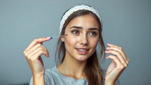 Young woman explaining how to make lashes longer and stronger.