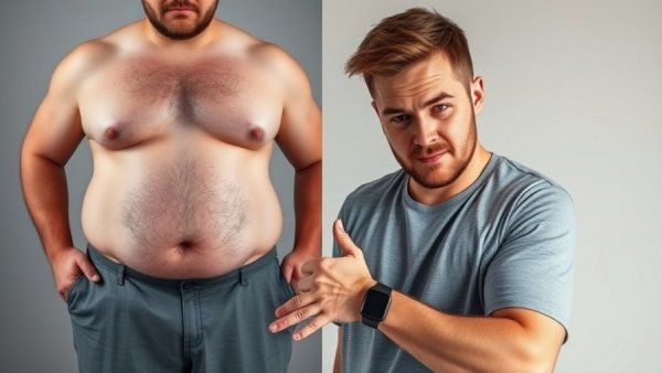 Before and after weight loss workouts comparison highlighting progress.