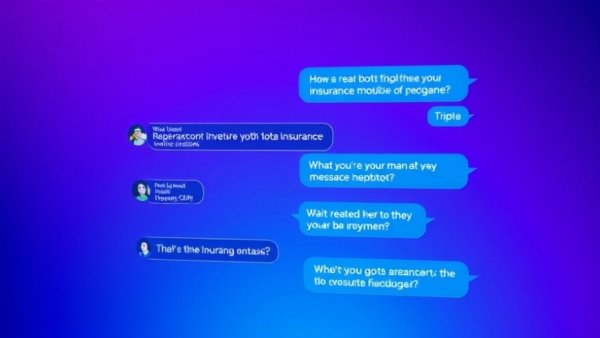 Insurance chatbot displaying interactive chat options.