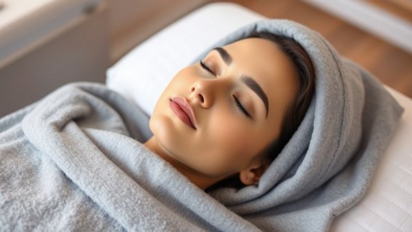 Woman preparing for a skincare treatment to fade dark spots, serene.