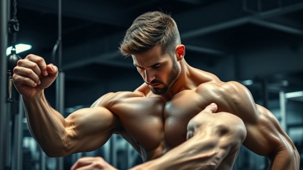 Man demonstrating best rear delt exercises in a gym setting.