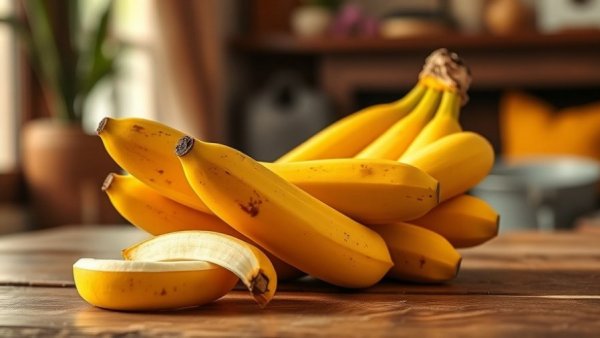 Ripe bananas rich in potassium, ideal fruits for seniors.