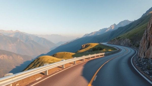 Mountain road with guardrails symbolizing financial guardrails for restaurant expansion.
