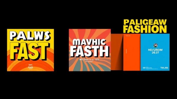 Bold typography social media cover image design with vibrant colors.