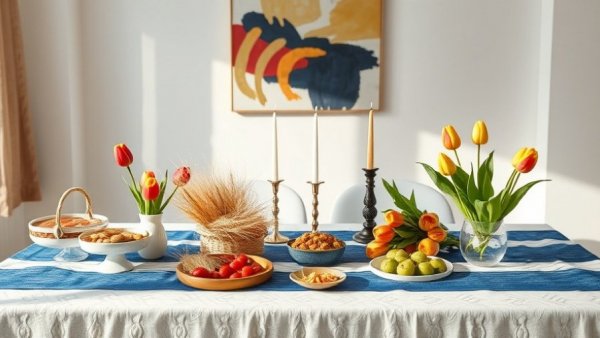Elegant Haft Sin table for Persian New Year with symbolic items and candles.