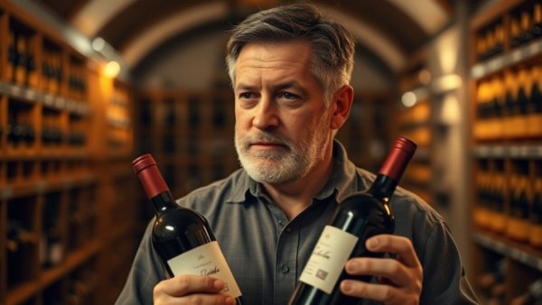 Man holding wine bottles, contemplating choices, most hated wines.