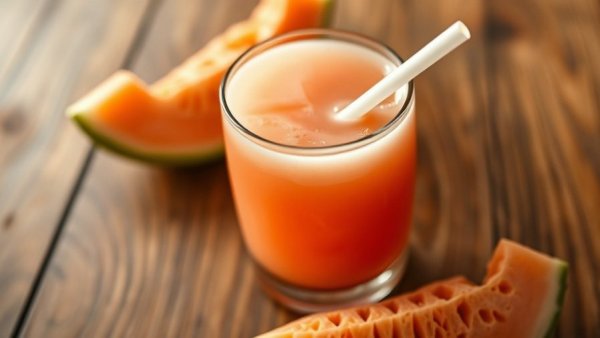 Refreshing muskmelon juice served in a hollowed muskmelon.