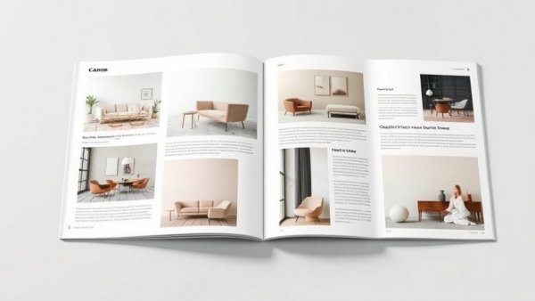 InDesign catalog layout for furniture with modern designs.