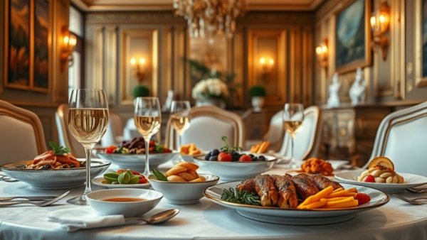 Elegant dining setup at a luxury travel resort