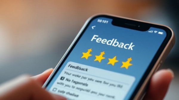 Customer feedback and reputation management concept on smartphone screen.