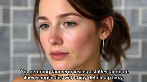 Woman discussing perioral dermatitis treatment in video.